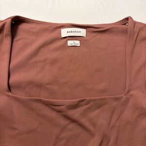 Aritzia Babaton Square Neck Tank in Dusty Rose